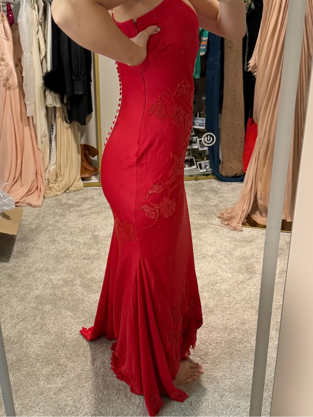 ANASTELLE
Red Hand Beaded Embellished Satin Maxi Dress - Limited Edition - Picture 12 of 12